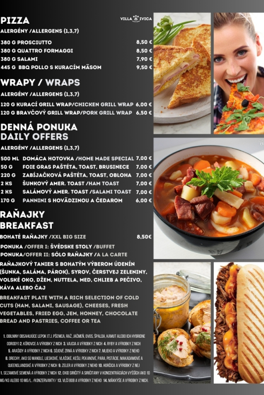 Weekend menu