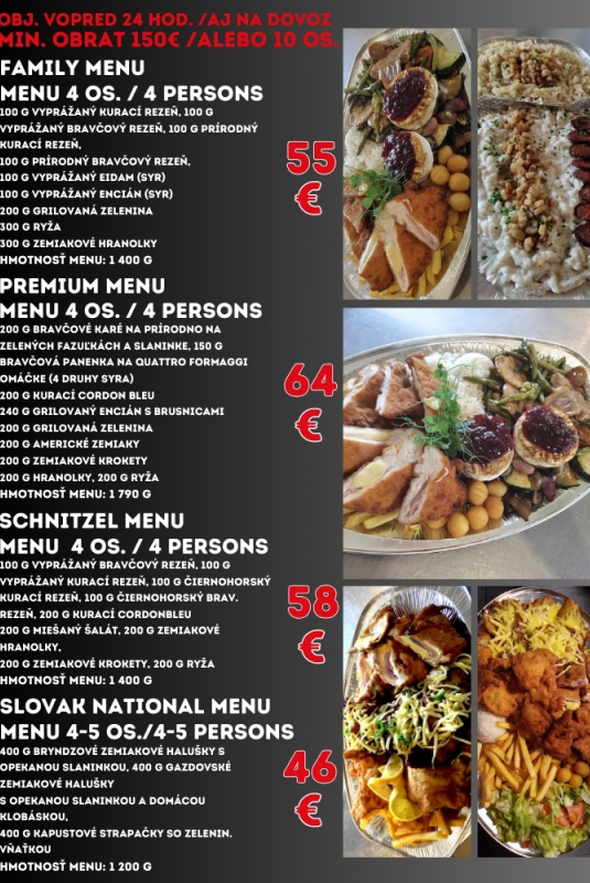 Weekend menu